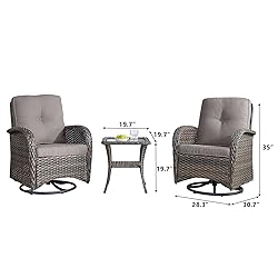HUMMUH 5-Piece Patio Furniture PE Wicker Outdoor
