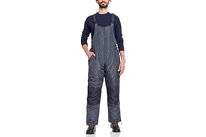 Bass Creek Outfitters Men's Insulated Snow Bib - Water Resistant Snowboard Overall Ski Pants (Sizes: M-3X)