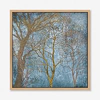 Framed Canvas Wall Art Abstract Trees Canvas Prints Home Artwork Decoration for Living Room,Bedroom - 16x16 inches