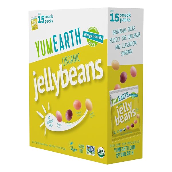 YUMEARTH ORGANIC JELLY BEANS – FRUITY CANDY SNACK...