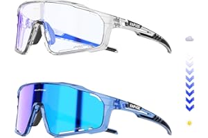 KAPVOE Photochromic Cycling Glasses for Men Women Sports Sunglasses Frame Discoloration HD Bike Glasses K76