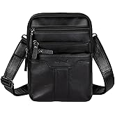 Ariscobull Leather Messenger Bag for Men, Small Leather Sling Shoulder Bag Messenger Pack for Men, Man Purse