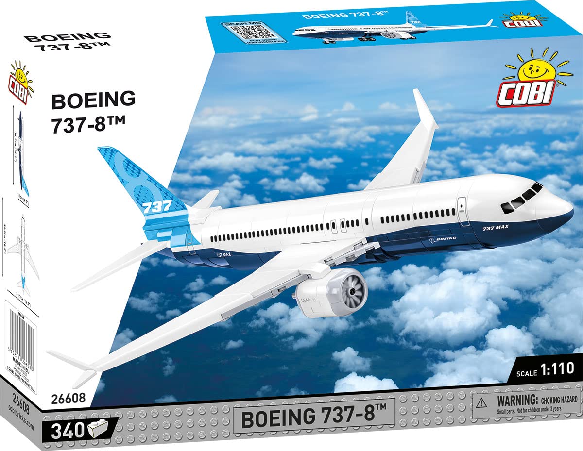 COBI Boeing 737-8, Black, large, 14.2 inches