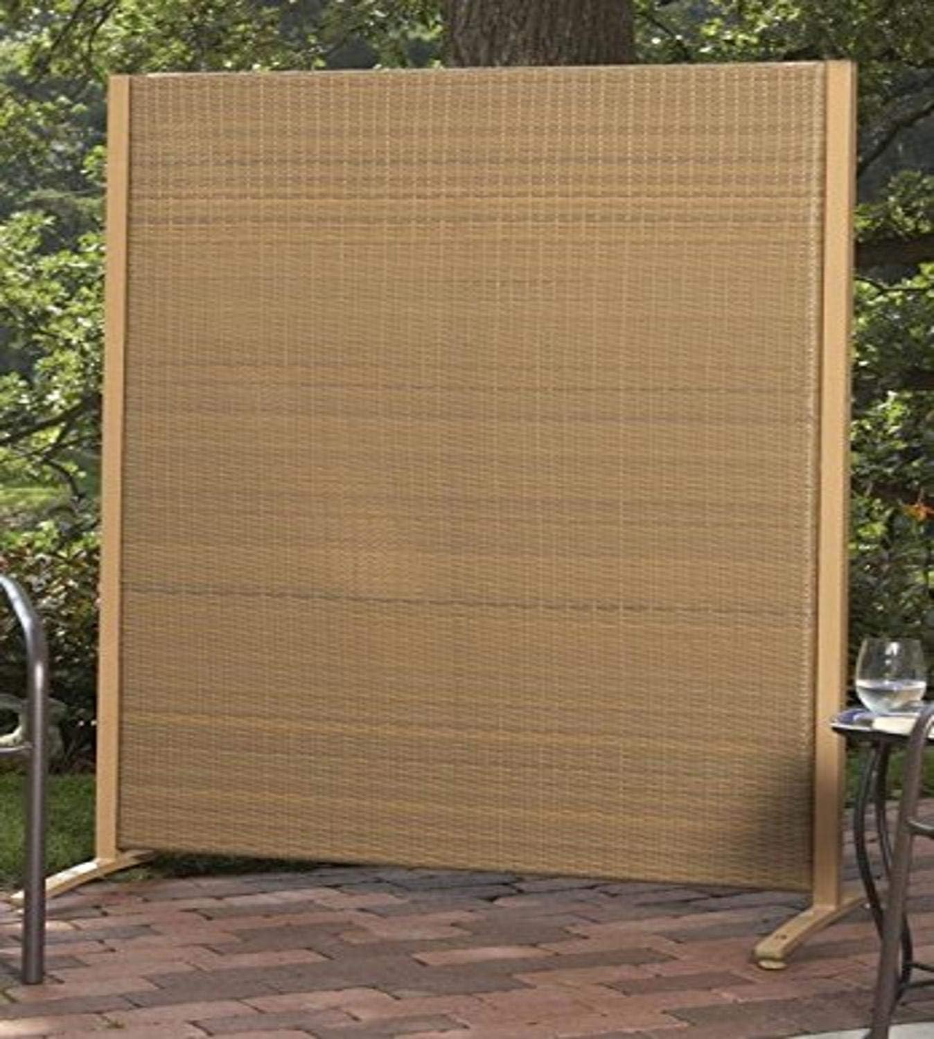 Versare Outdoor Wicker Privacy Screen, 4' Tall, Tan Kitchen & Dining