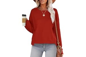 Aokosor Womens Cropped Sweatshirt Crewneck Long Sleeve Shirts Trendy 2024 Fall Tops Casual Loose Irregular Hem
