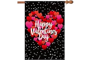 Akeydeco Valentine's Day Flag,28x40 Inch Valentine's Heart Garden Flag Valentine Flags for Your Valentine's Day Decoration