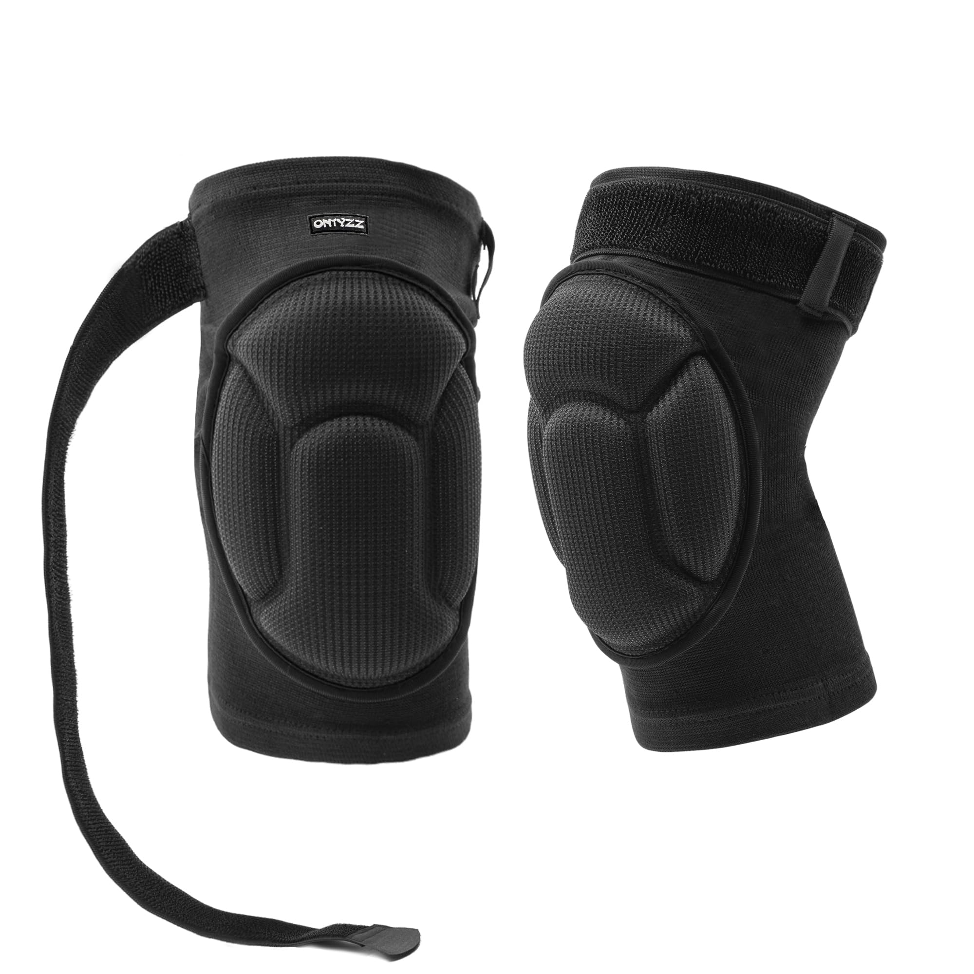 ONTYZZ Knee Pads Men Knee Braces 1 Pair Thickening Anti-Collision Sponge Knee Support for Running Weightlifting Dancing Volleyball Knee Pads Highly Elastic Knee Protector with Straps Black/L