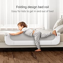 UPGOGO Folding Bed Rail for Toddlers,Baby Bed Rail