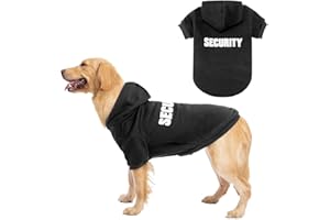 BINGPET Security Dog Hoodies Puppy Sweater Cold Weather Dog Coats Soft Brushed Fleece Pet Clothes Hooded Sweatshirt for Dog Cat