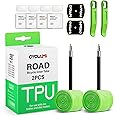 CYCLAMI Bike Tire Tube for 700C Road / MTB26/27.5/29 / Gravel, TPU Bike Inner Tube with 45/60/65/80/85mm Presta Valves, Ultra-Light & Puncture Resistant TPU Inner Tube(Include Patch Repair Kits)