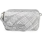Performance Twill All in One Crossbody Purse With Rfid Protection, Cloud Gray Paisley