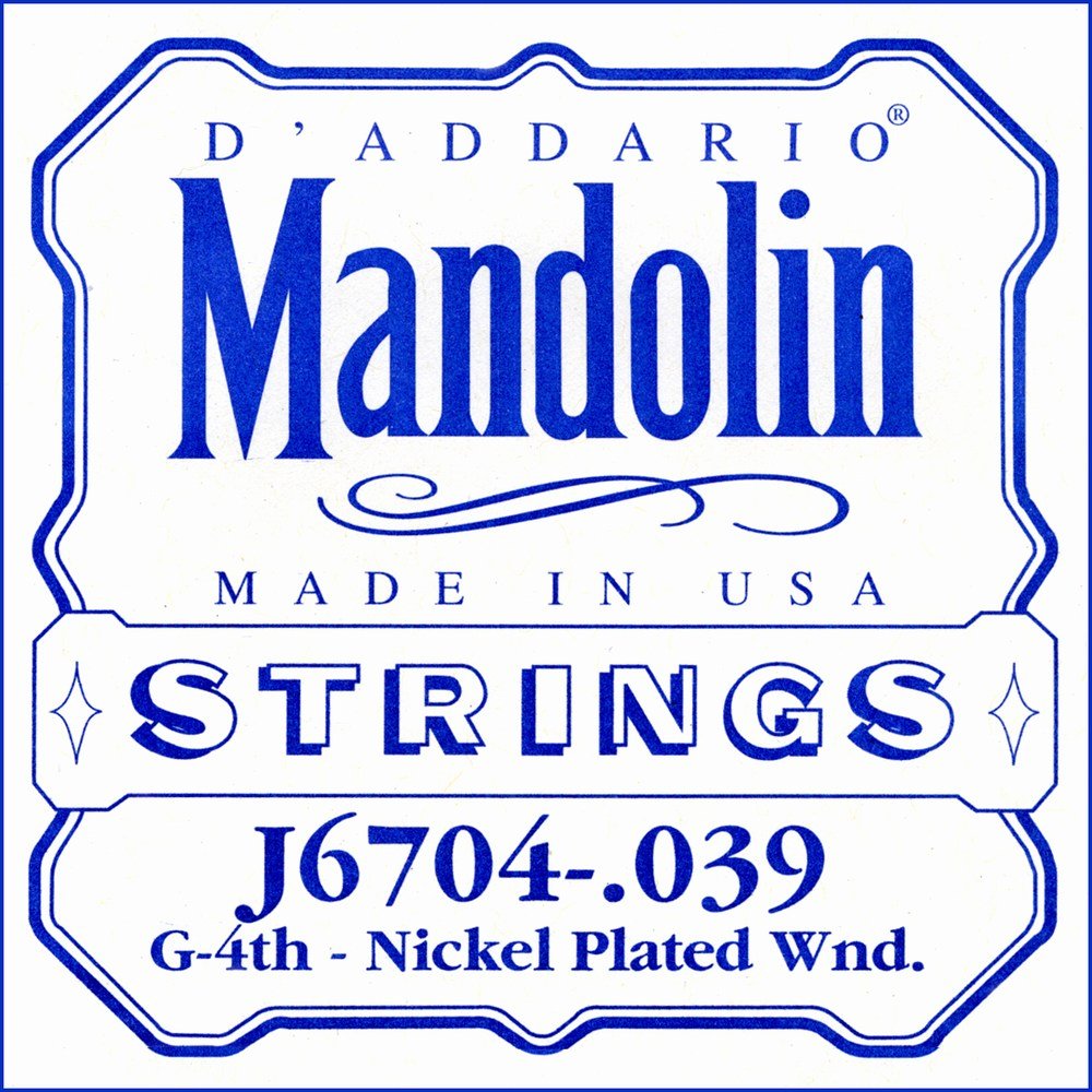 D'Addario .039 Nickel Single String for Mandolin