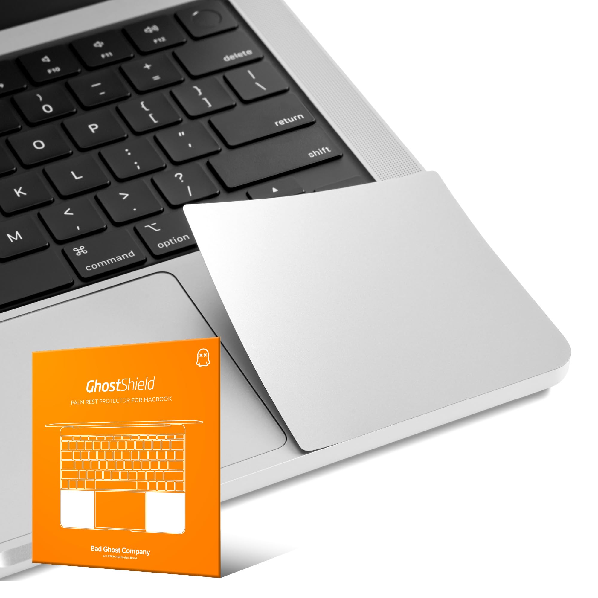UPPERCASE GhostShield Premium Palm Rest Protector Skin Cover Set, Scratches and Wear Protection, Compatible with MacBook Pro 14" 2024 2023 2021 M4/M3/M2/M1 Pro/Max (Silver)