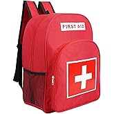 First Aid Backpack, Emergency Medical Backpack, Waterproof & Large Capacity, Empty First Aid Bag, Ideal for Home Office EMT Paramedics