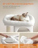 Feandrea Cat Tree Tower 84 cm Large Cat Perch 56x40 cm 2 Caves Cream view 4