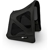 Bugaboo Breezy Sun Canopy for Donkey Strollers - Heritage Black | Ventilation panels, UPF 50+ fabric, water-repellent, built-in net