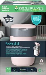 Tommee Tippee Twist and Click Nappy Bin Pink with Refill Cassette Multilayer view 2