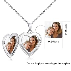 YOUFENG Locket Necklace that Holds Pictures Initial