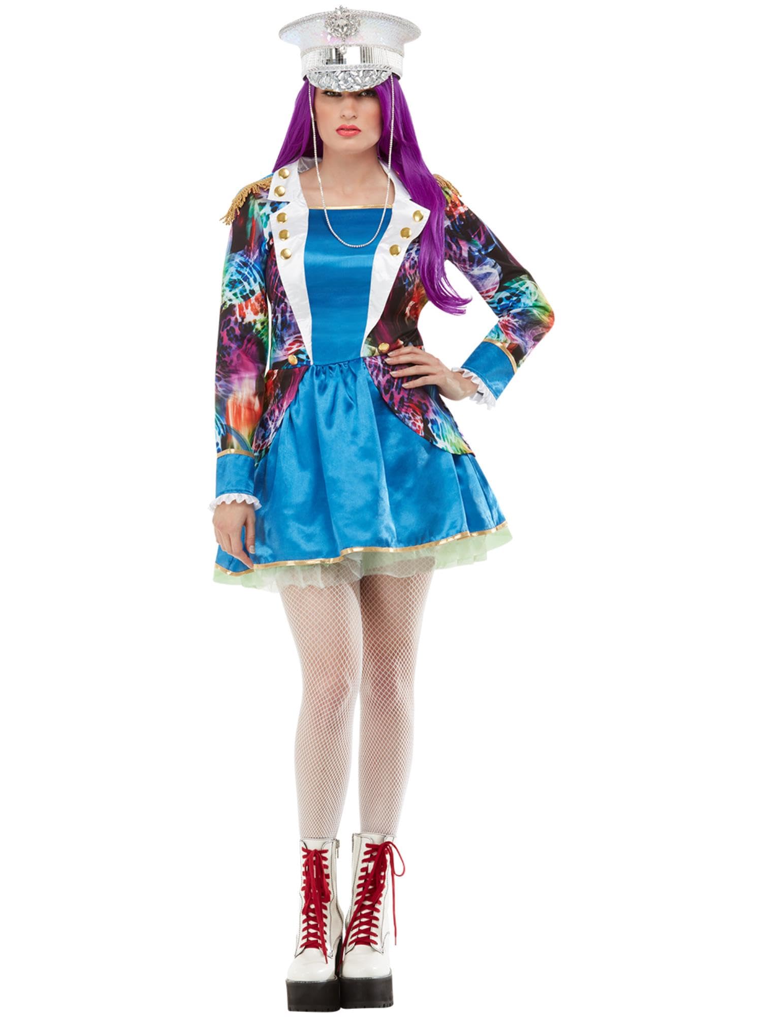 Smiffys Fiesta Dress, Multi-Coloured with Gold Trim, Party & Carnival Fancy Dress, Adult Dress Up Costumes