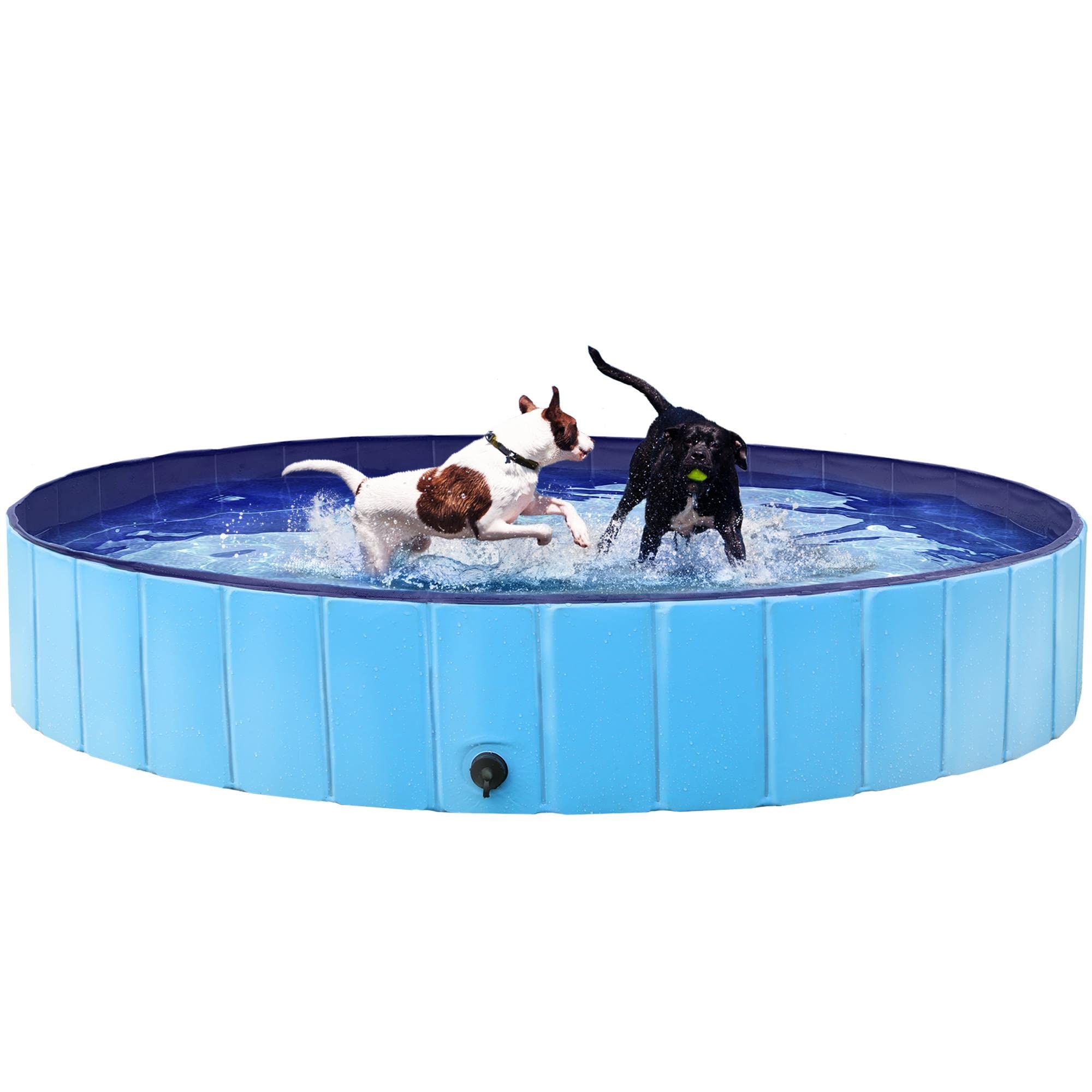 Photo 1 of Yaheetech Foldable Dog Pool Collapsible Hard Plastic Dog Swimming Pool Portable Pet Pools Doggie Wading Pool Bath Tub for Puppy Small Medium Large Dogs, 71 x 12 Inches Blue