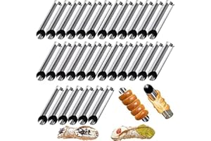AMBESTAR 30 Pack Cannoli Tubes Cannoli Mold Set, Large Stainless Steel Canolis Tubes Molds Cannoli Kit for Baking Cannoli She