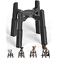 CZPET Dog Bowl Stand with Adjustable Height and Width [Stand Only], Elevated Pet Water & Food Feeder for Medium & Large Dogs, Stable and Anti-Slip Raied Bowl