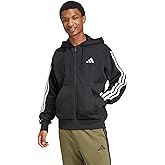 adidas mens Essentials 3-stripes Fleece Full-zip Hooded Track Top