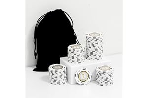 Nmroim 50 Pieces Clay Composite Poker Chips with a Durable Chip Bag, Create a Real Casino Atmosphere, Suitable for Poker Game Nights
