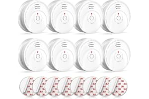 Jemay Smoke Detector, Smoke Alarm with Advanced Photoelectric Technology, Smoke Detector with Test Button and Low Battery Reminder, Fire Alarm with Battery Backup Used in Home, 8 Packs