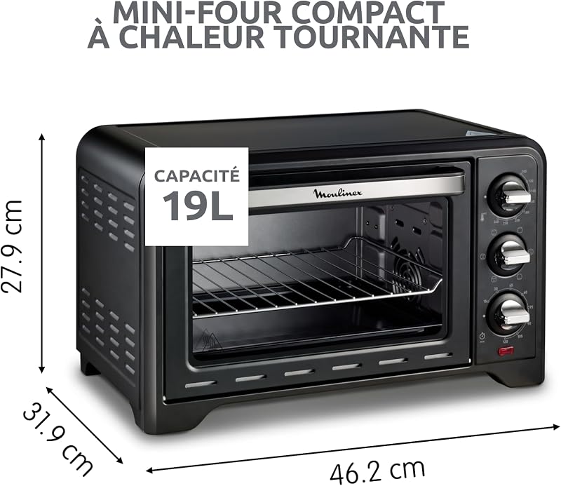 - Four Optimo - Chaleur tournante - 19 L - Noir