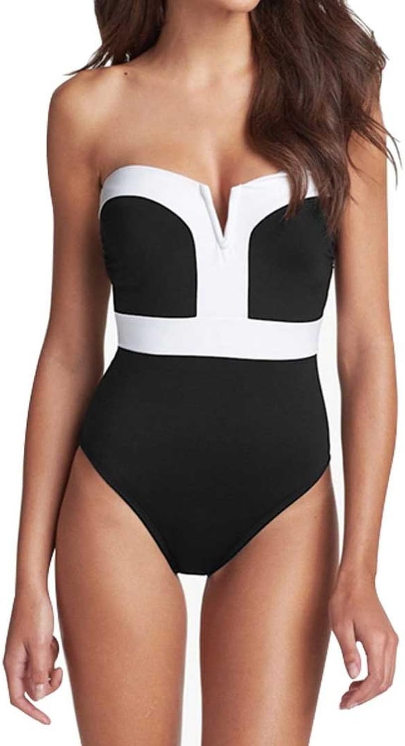 PGXT Women's Summer One Piece Swimsuit Push Up Padded Bikini Swimwear Monokini (black 1)