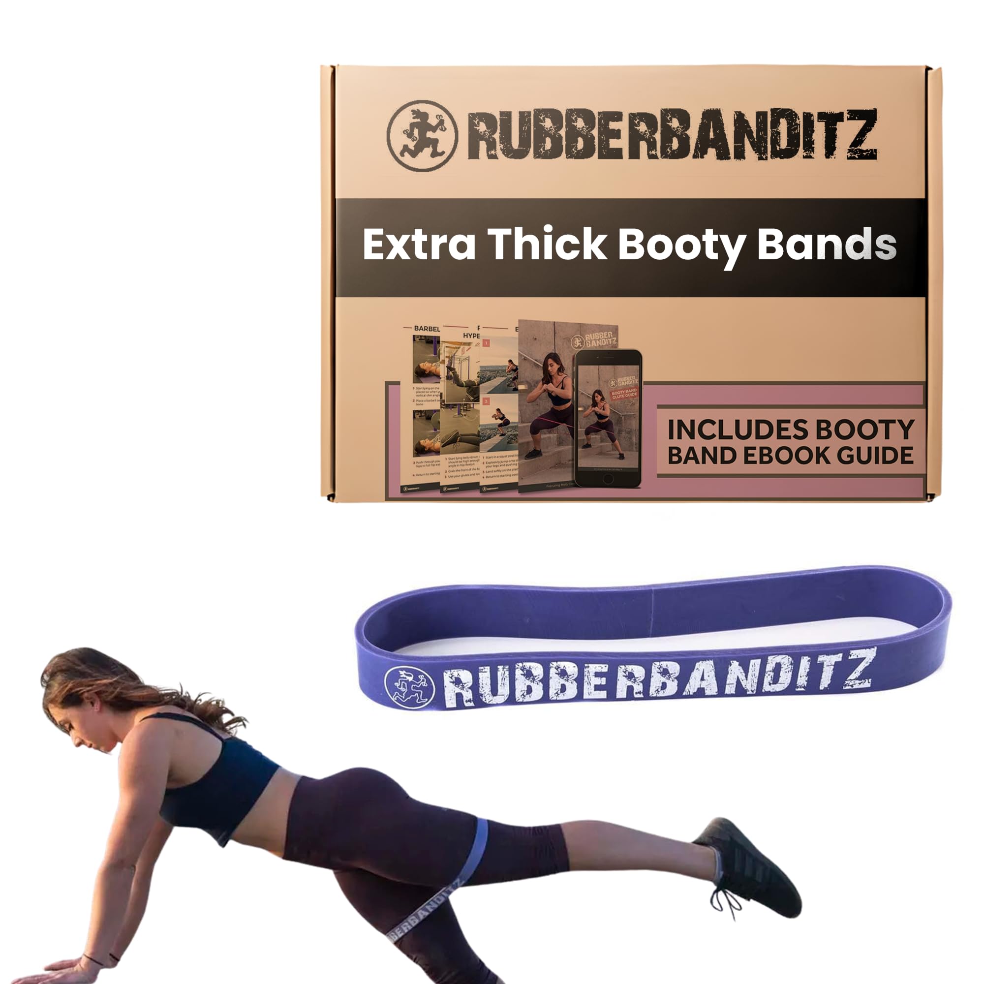 RubberBanditz RB 12 in Robust Rehab/Recovery Band - #4 Purple - 40-80lb (18-36kg) Resistance