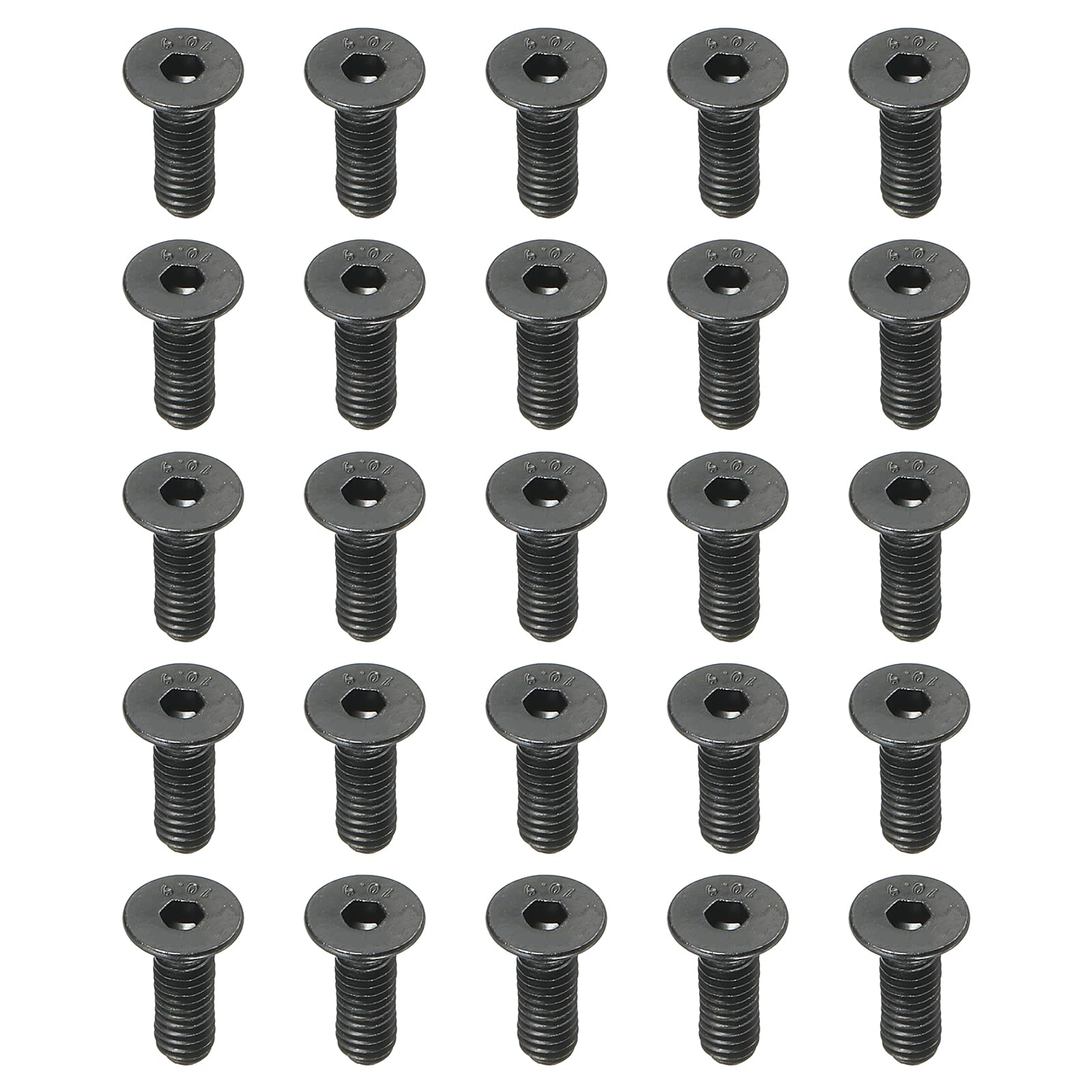 PATIKIL M4 x 12 mm Flat Head Socket Cap Screws, 50 Pack Flat Countersunk Bolts Medium Carbon Steel Hex Socket Drive Machine Screws Full Thread Black Oxide Grade 10.9