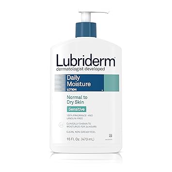 Lubriderm Daily Moisture Lotion Sensitive Normal to Dry Skin,16 fl oz.(473ml)