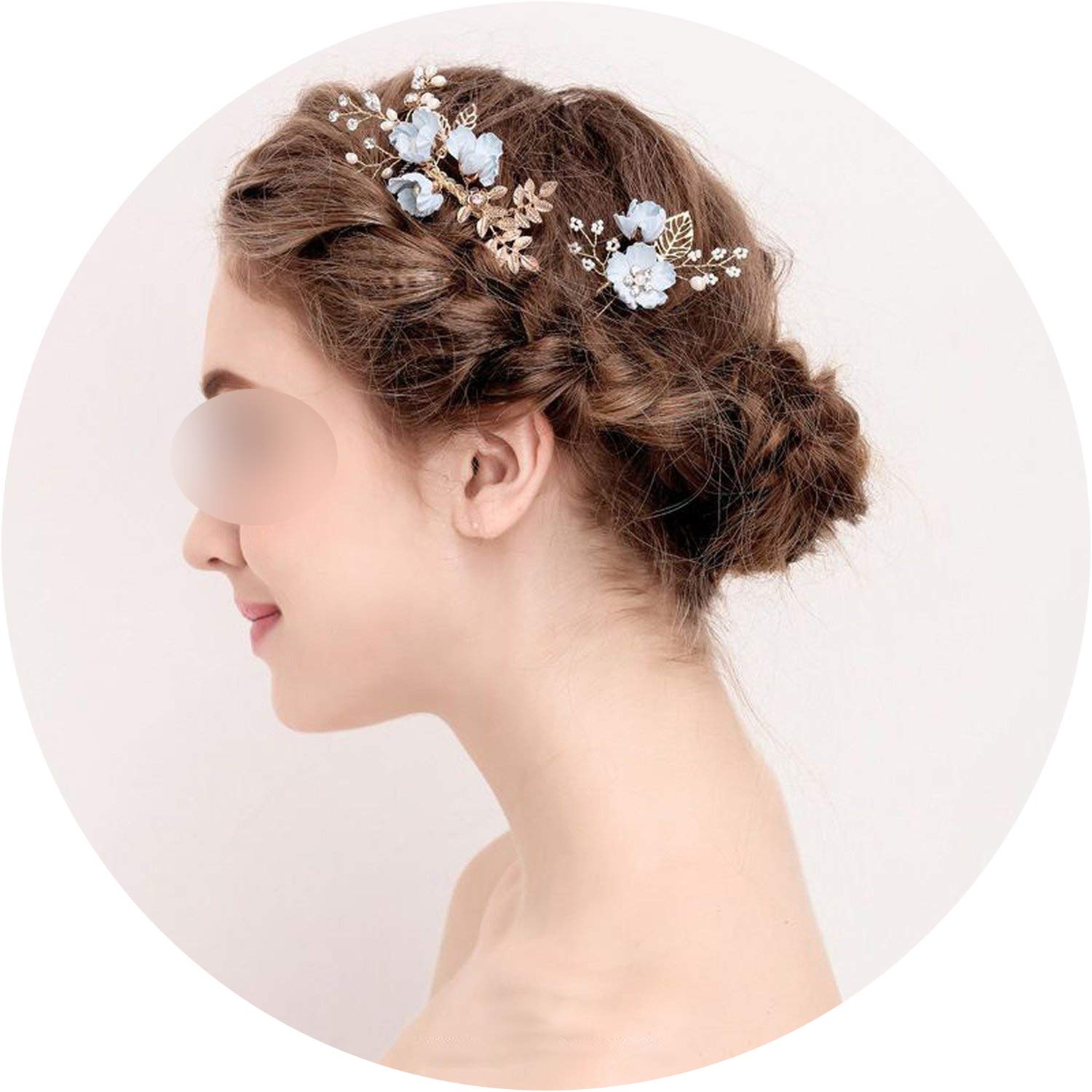 Amazon Com Blue Handmade Flower Wedding Hair Comb Bridal Hair