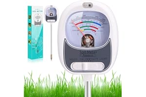 AENNCCI 4-in-1 Soil Test Kit, Soil Moisture Meter for Fertility, Light, Moisture, PH, Soil pH Meter, Soil Tester, Moisture Meter for House Plants, Garden, Lawn, Farm, Indoor & Outdoor Use(Ivory White)
