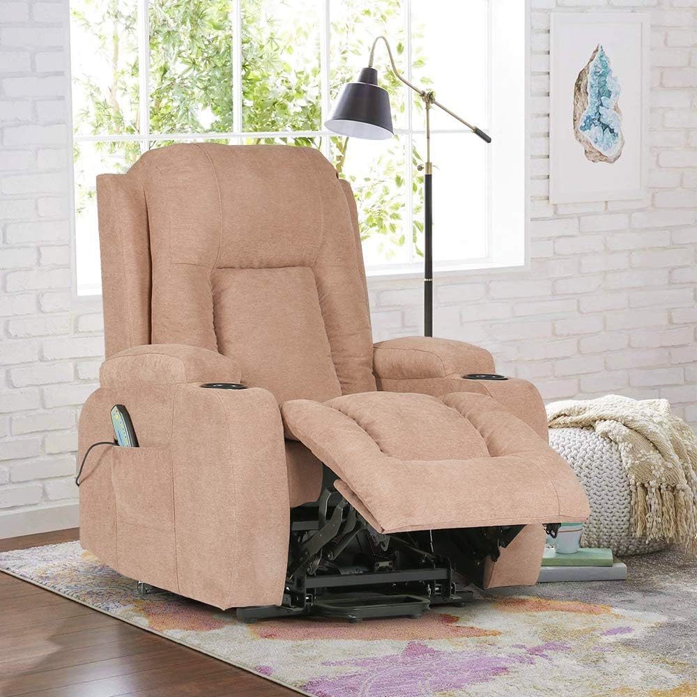 4homart Motor Rise Recliner Armchair Fabric Lift Recliner Chair 160 Degree Reclining Lift Sofa Living Room Armchair For Elderly Beige Amazon Co Uk Kitchen Home