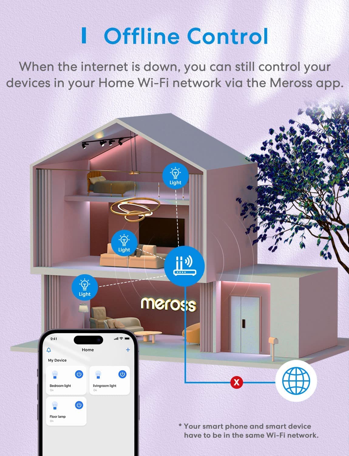 Meross Smart Light Bulb, BR30 Flood WiFi LED Bulbs Compatible with Apple HomeKit, Alexa, Google Assistant & SmartThings, Dimmable E26 Multicolor 2700K-6500K RGBCW, 1300 Lumens 100W Equivalent, 2 Pack