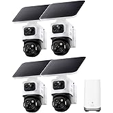 eufy Security eufyCam S4 4-Cam Kit,4K Solar Camera Wireless Outdoor, Triple Lens Bullet-PTZ Cam, 360° View, Cross-Cam Track, AI Recognition, 8X Zoom, Color Night Vision, 0 Monthly Fee, Local Storage