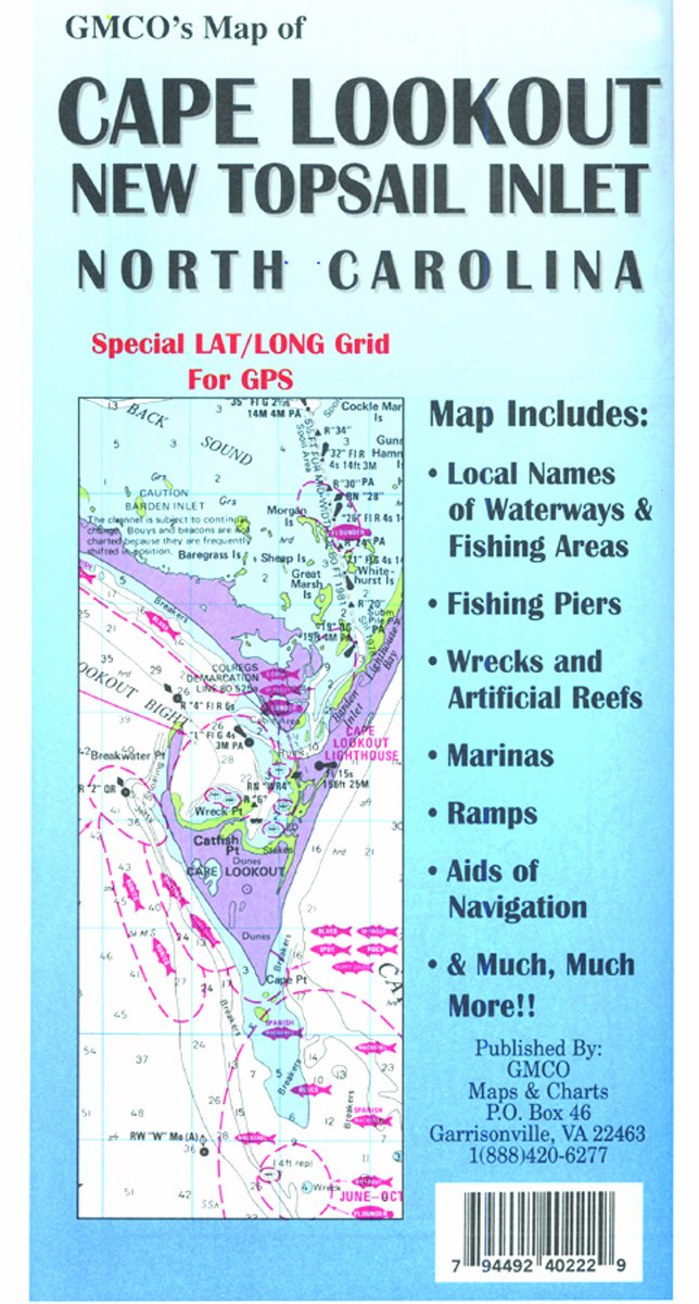 GMCO Cape Lookout Map, New Topsail Inlet, North