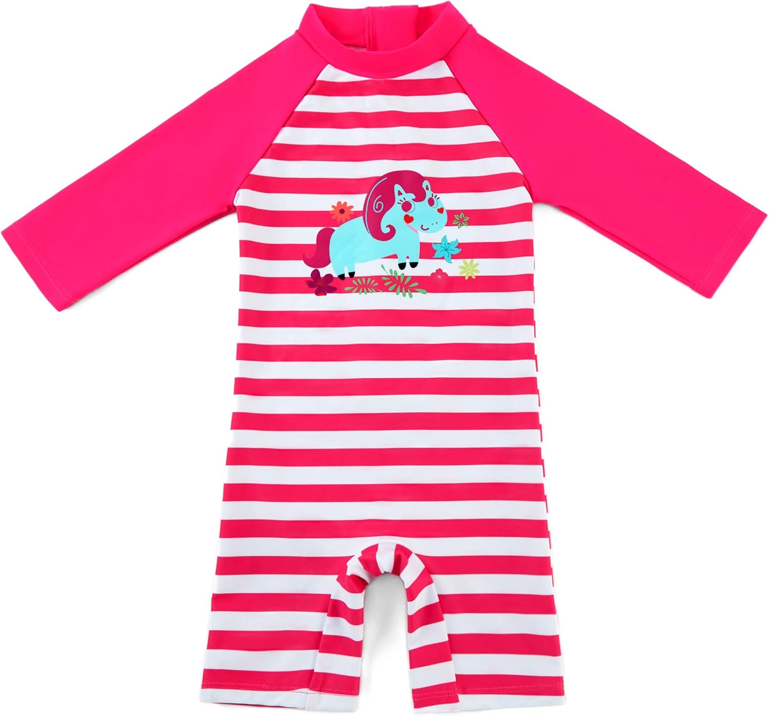 Baby Girl One Piece Swimsuit with Sun Hat UPF 50+ Sun Protection