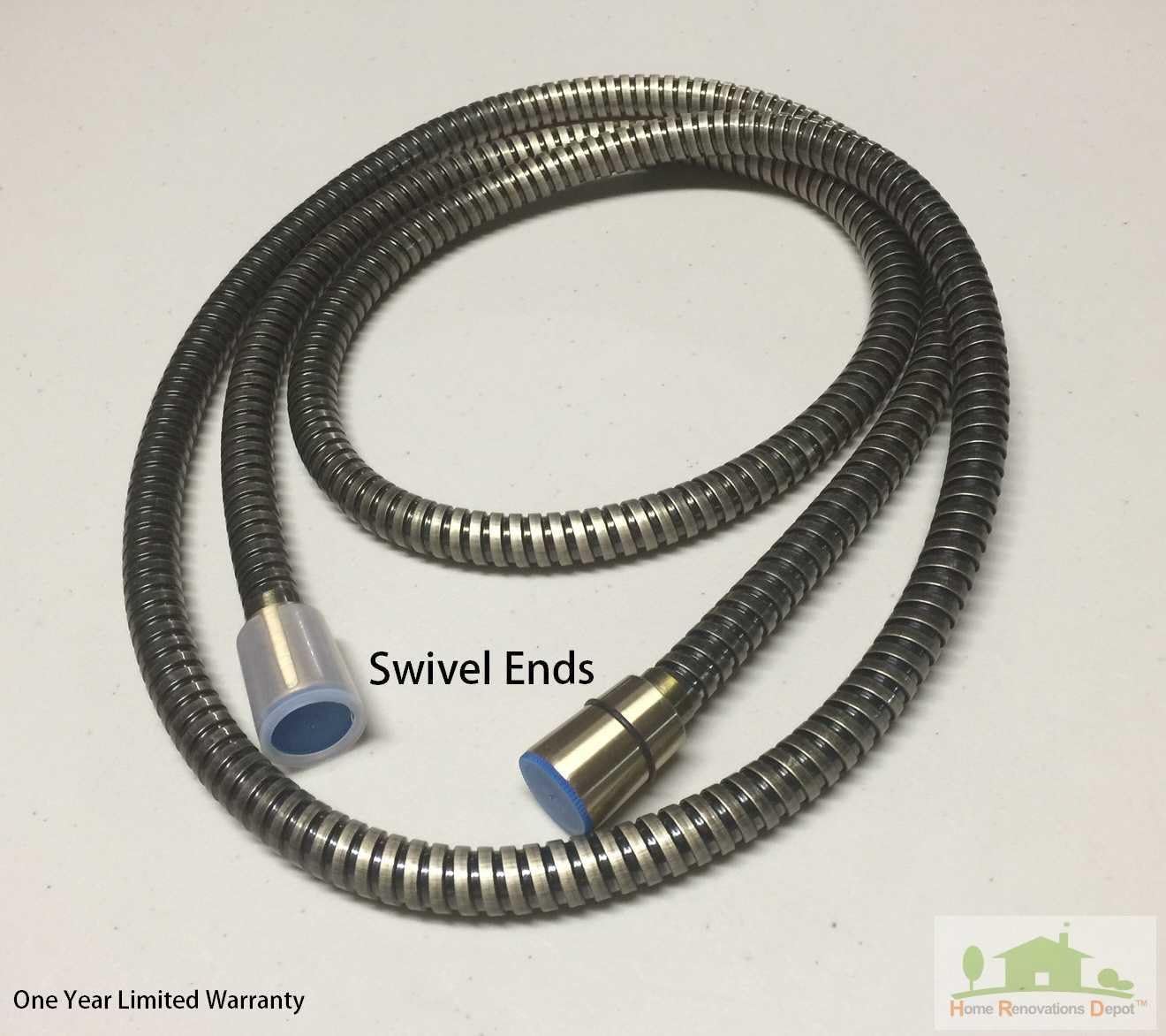 Home Renovations Depot (HRD) Swivel Ends, Extra Long (79“) Oil Brushed Bronze Stainless Steel Shower Hose
