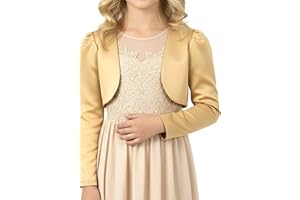 BlackButterfly Kids Satin Long Sleeve Bolero Childrens Girls Shrug
