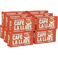 Cafe La Llave Decaf Espresso Dark Roast Coffee (Pack of 12)