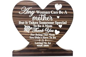 AUII JO DESIGN Stepmom Wood Sign, Thank You Being The Mom You Didn't Have to be and Loving Me As Your Own, Gift Wood Plaque Heart, Heart Wood Sign, Mom Plaque, Meaningful Gifts for Mom, Mother's Day, Christmas