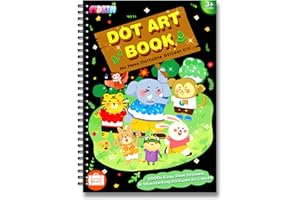 FIDRTH Dot Art Activity: No Mess Sticker Art Book for Kids, Scrapbooking Arts and Toddler Crafts Supplies, Airplane Travel Activity, Gifts for Boys & Girls Ages 3, 4, 5, 6, 7 (Animals)