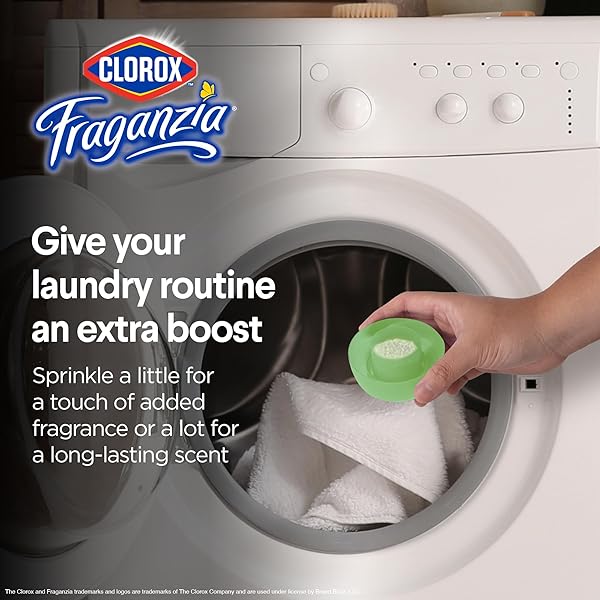 CLOROX FRAGANZIA LAUNDRY SCENT BOOSTER CRYSTALS, IN-WASH FRAGRANCE BEADS FOR FRESH-SMELLING CLOTHES & LINENS, SAFE FOR ALL FABRICS & COLORS, EASY-POUR BOTTLE, CEDARWOOD & SAGE, 70 OZ