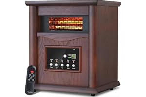 Nordic Hygge Electric Infrared Space Heater, Quartz Heater for Indoor Use, Tip-Over & Overheat Protection with Remote Control