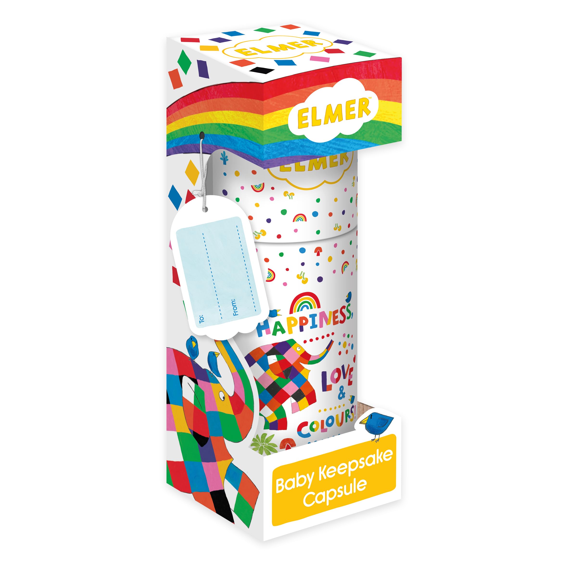 Elmer The Elephant Baby Keepsake Capsule by Robert Frederick - Record Your Baby Milestones
