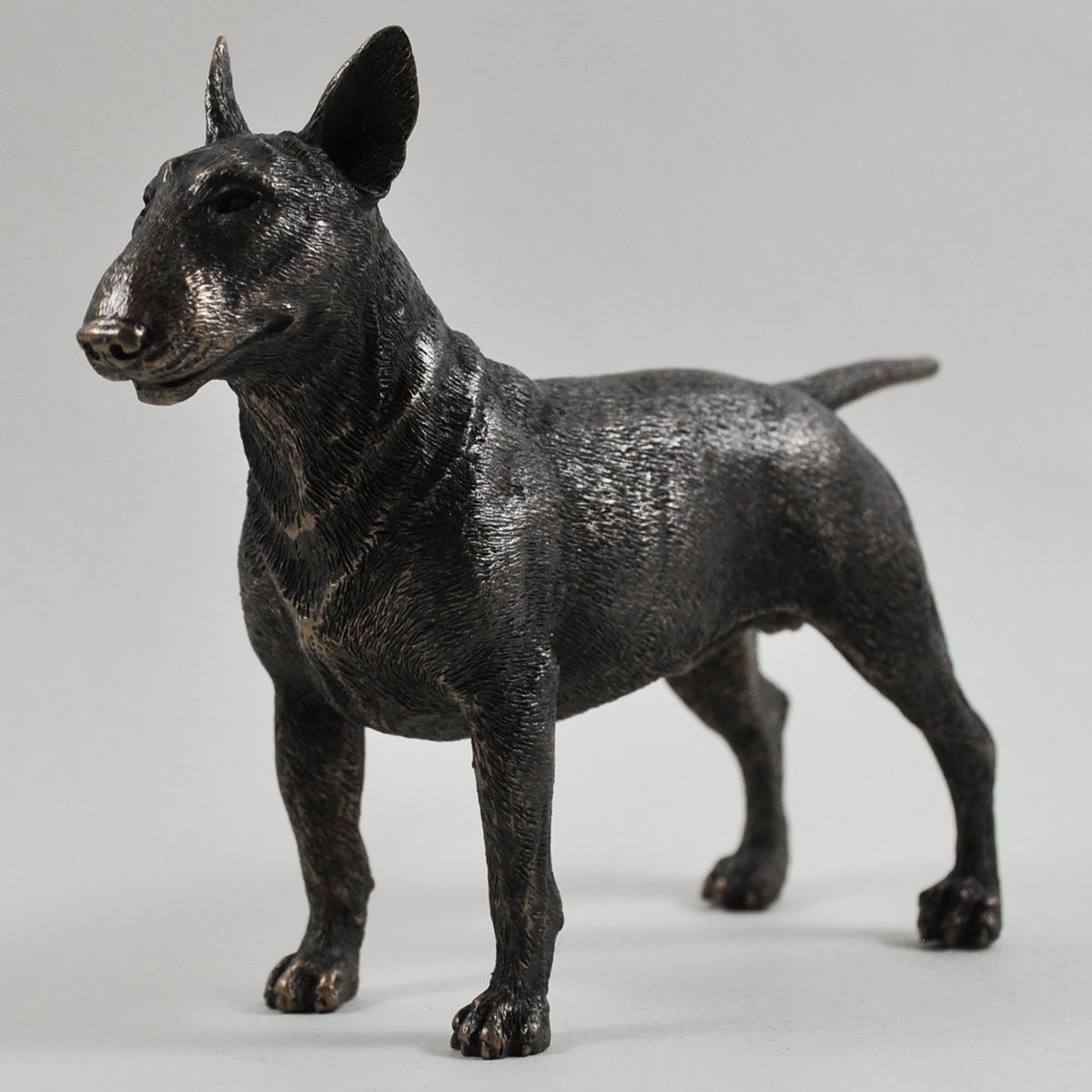 Fiesta Studios Bull Terrier Dog Small Cold Cast Bronze Statue Sculpture Pets Gift Idea H11.5cm